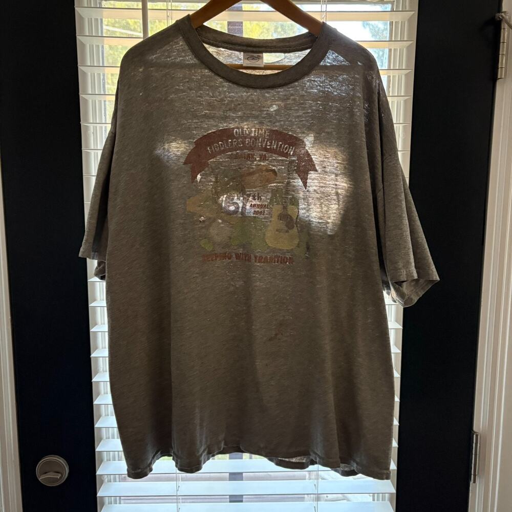 Vintage Zombie Super Thrashed Distressed Worn Paper Thin T-Shirt Size 3XL Gray